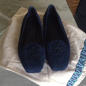 Tory Burch square toe suede flats